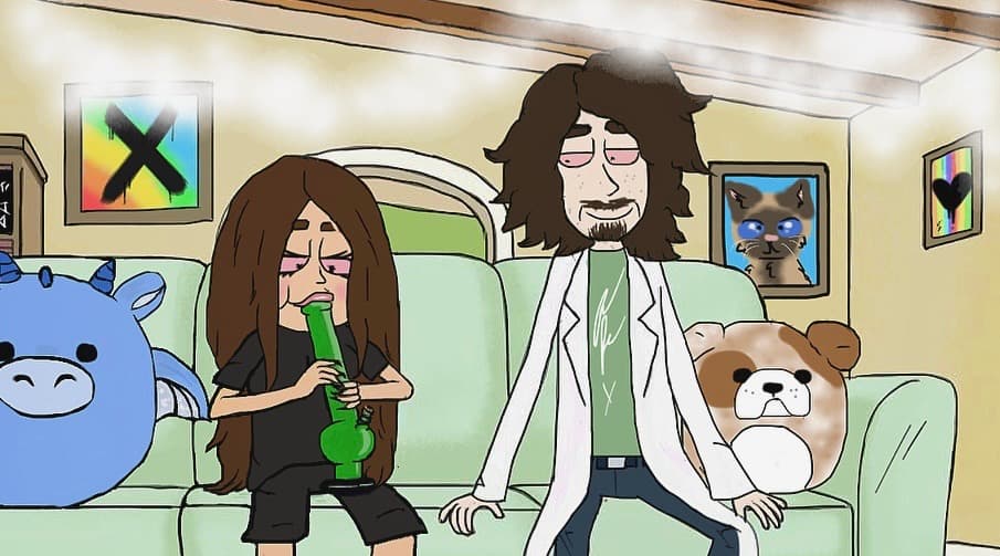 Chill Couch Vibes — Original Characters, Digital, Stoner Artwork