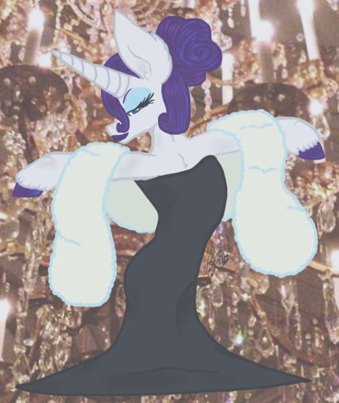 Glamorous Rarity — Fan Art, Digital, Cartoon Characters