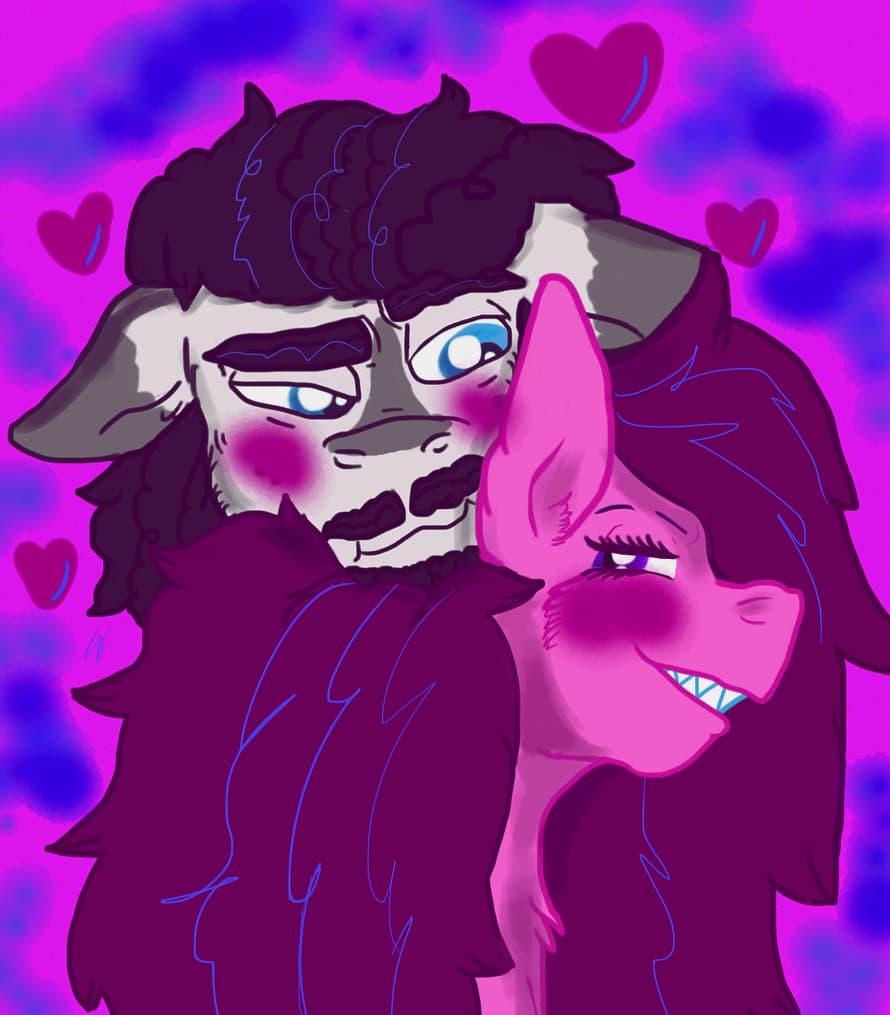 Love in Pink, Blue, and Purple — Original Characters, Digital