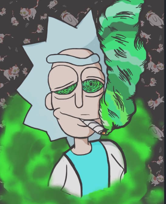 Portal Rick with a Fat Joint — Fan Art, Cartoon Characters, Digital